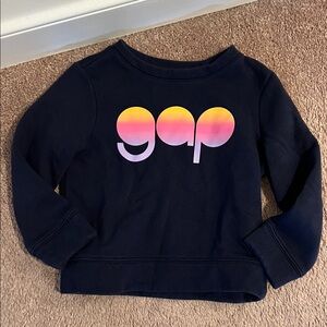 GAP Kids Dark Blue Sweatshirt with Pink and Orange Logo